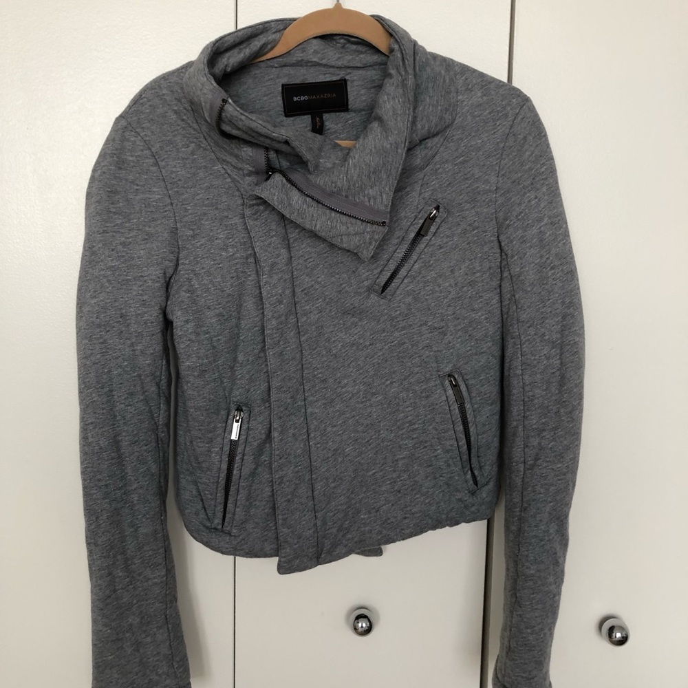 BCBG grey zip sweater